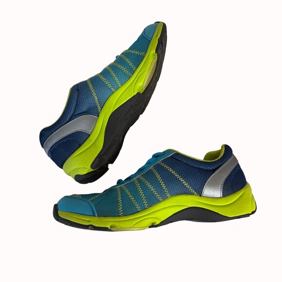 Vionic Womens Alliance Sneakers Size 8 Blue Neon Yellow Athletic Shoes Everyday - Picture 8 of 14